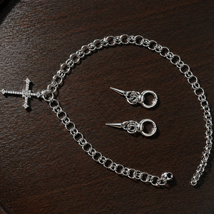 Rozsdamentes acél nyaklánc szett � kereszt medállal - ékszer - ékszerszett - Meska.hu