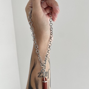 Vörös jáspis Chainmail nyaklánc � Rozsdamentes acélból - ékszer - ékszerszett - Meska.hu