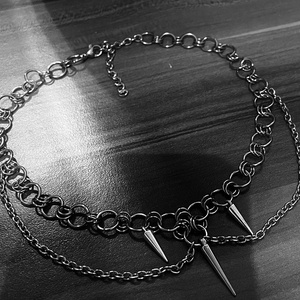Rozsdamentes acél Chainmail nyaklánc szegecs díszítéssel � - ékszer - ékszerszett - Meska.hu