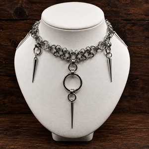 Gothic Chainmail Choker � Rozsdamentes Acél Nyaklánc Szegecses Medállal, Ékszer, Ékszerszett, Ékszerkészítés, MESKA