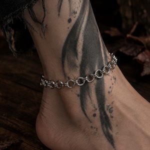 Állítható rozsdamentes acél bokalánc � kézzel készült chainmail bokadísz - Meska.hu