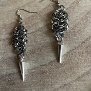 � Rozsdamentes acél tüskés chainmail nyaklánc,fülbevaló - ékszer - ékszerszett - Meska.hu