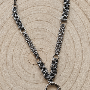  Kézzel készített nemesacél chainmail nyaklánc � Masszív indusztriális, goth és alternatív stílus   - ékszer - ékszerszett - Meska.hu