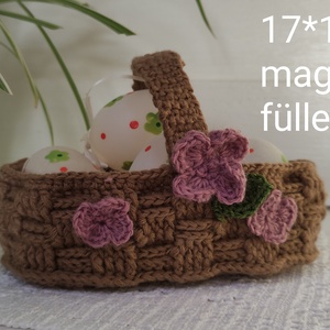 Horgolt nyuszi kosár  - táska & tok - kosár - Meska.hu