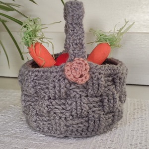 Horgolt nyuszi kosár  - táska & tok - kosár - Meska.hu
