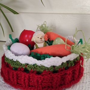 Horgolt nyuszi kosár  - táska & tok - kosár - Meska.hu