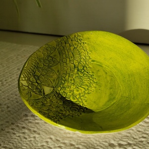 Zöld ékszer tartó, Ékszer, Ékszertartó, Ékszertartó tál, Gyurma, Kerámia, MESKA