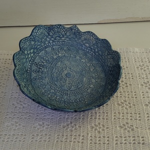 Kék ékszer tartó, Ékszer, Ékszertartó, Ékszertartó tál, Gyurma, Kerámia, MESKA