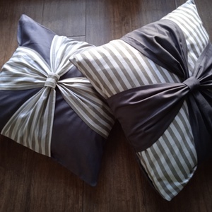 Romantikus sötétszürke díszpárna huzat  - otthon & életmód - lakástextil - párna & párnahuzat - díszpárnahuzat - Meska.hu