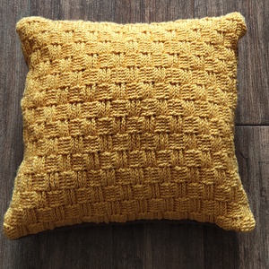 Kézzel horgolt díszpárna huzat mustársárga színben - otthon & életmód - lakástextil - párna & párnahuzat - díszpárnahuzat - Meska.hu