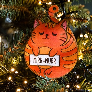 Macskás fadísz, Macskás Karácsonyfadísz Névre szóló Karácsonyfadísz, egyedi karácsonyi dekoráció - karácsony - karácsonyi lakásdekoráció - karácsonyfadíszek - Meska.hu