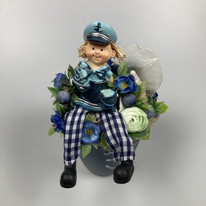 Popeye kagylóval töltött bögréje tartós virágdísz , Otthon & Lakás, Dekoráció, Asztal és polc dekoráció, Asztaldísz, Virágkötés, Meska