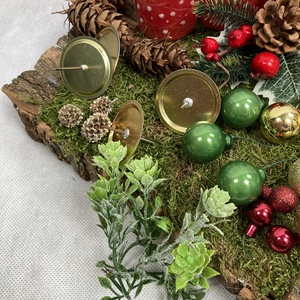55 darabos, faborítású, mohaszőnyeggel fedett alapra tervezett DIY adventi koszorú szett  - diy (csináld magad) - egységcsomag - Meska.hu