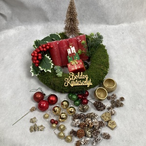 87 darabos, mohaalapra tervezett DIY adventi koszorú szett  - diy (csináld magad) - egységcsomag - Meska.hu