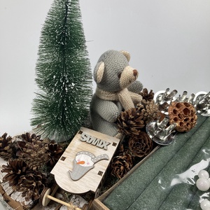 116 darabos, faborítású, mohaszőnyeggel fedett csónakalakú alapra tervezett DIY adventi koszorú szett (X-02) - diy (csináld magad) - egységcsomag - Meska.hu