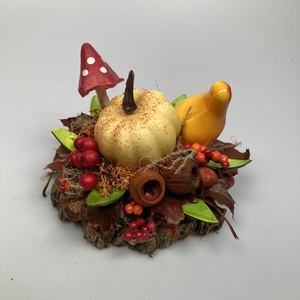 20 db-os faszeletre készült, két tökös, őszi tartós minidísz szett sok terméssel és kellékkel   - Meska.hu