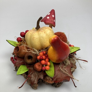 20 db-os faszeletre készült, két tökös, őszi tartós minidísz szett sok terméssel és kellékkel   - otthon & életmód - dekoráció - asztal és polc dekoráció - asztaldísz - Meska.hu