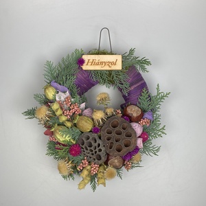 Varázslat csomag - 3 db Bohókás, festett növényi rosttal részben bevont, gazdagon díszített mohakoszorú (KK-26) - Meska.hu