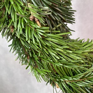 25 cm átmérőjű alapra készült,  rozsdabarna flokkolt tobozos, Nordmann fenyős,   tovább is díszíthető koszorú (NK-8) - karácsony - karácsonyi kültéri dekoráció - Meska.hu