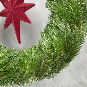 44 cm átmérőjű alapra készült,  bordó  flokkolt csillagos, Nordmann fenyős, tovább is díszíthető koszorú (NK-13) - karácsony - karácsonyi kültéri dekoráció - Meska.hu 44 cm átmérőjű alapra készült,  bordó  flokkolt csillagos, Nordmann fenyős, tovább is díszíthető koszorú (NK-13) - karácsony - karácsonyi kültéri dekoráció - Meska.hu
