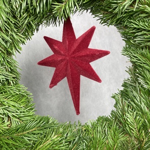 44 cm átmérőjű alapra készült,  bordó  flokkolt csillagos, Nordmann fenyős, tovább is díszíthető koszorú (NK-13) - karácsony - karácsonyi kültéri dekoráció - Meska.hu 44 cm átmérőjű alapra készült,  bordó  flokkolt csillagos, Nordmann fenyős, tovább is díszíthető koszorú (NK-13) - karácsony - karácsonyi kültéri dekoráció - Meska.hu