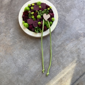 Egyedi színvilágú Lógótálca Midi Kollekció - Zöld-bordó színvilágú, tartós falikép   - otthon & életmód - dekoráció - virágdísz és tartó - csokor & virágdísz - Meska.hu