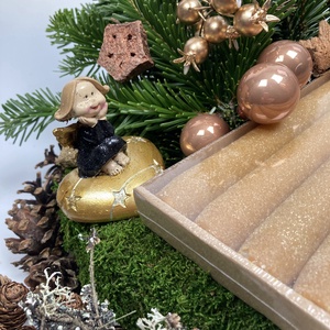 153 darabos, mohakoszorú alapra tervezett DIY adventi koszorú szett arany bársony-glitter szálgyertyákkal (X-09) - diy (csináld magad) - egységcsomag - Meska.hu