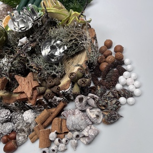 188 darabos, faszelet alapra tervezett DIY adventi koszorú szett fenyőzöld szálgyertyákkal (X-10) - diy (csináld magad) - egységcsomag - Meska.hu