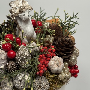 Állatok karácsonya mese alapján bulldogos karácsonyi bögrére épült adventi dísz  (XM-38) - karácsony - adventi díszek - adventi asztaldísz - Meska.hu