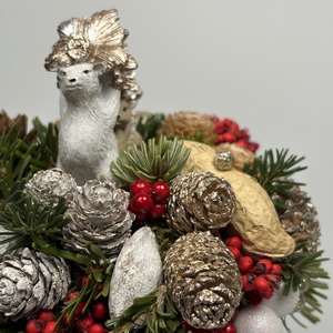 Állatok karácsonya mese alapján fenyőfát szállító autós karácsonyi bögrére épült adventi dísz  (XM-54) - karácsony - adventi díszek - adventi asztaldísz - Meska.hu