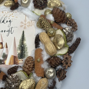 Fénylő ünnep - csillogós termésekkel gazdagon díszített karácsonyi terméskopogtató (XW-05) - karácsony - adventi díszek - adventi ajtódísz - Meska.hu