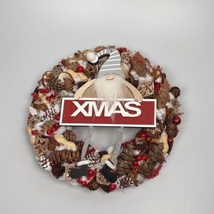 Manóapó karácsonya - gazdagon díszített karácsonyi terméskopogtató (XW-09) - Meska.hu