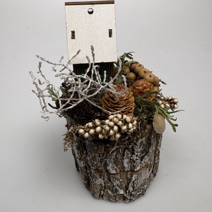 Zöld házikó a hegytetőn - szombolikus virágdísz, ha magányra, pihenésre vagy elvonulásra vágysz - otthon & életmód - dekoráció - virágdísz és tartó - csokor & virágdísz - Meska.hu