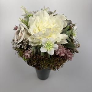 Fehérlő - elegáns színvilágú, selyemvirágos tartós virágdísz a Mini Csokor kollekcióból (MCs-12) - otthon & életmód - virágdekoráció - virágok - virágcsokor - Meska.hu