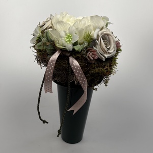 Fehérlő - elegáns színvilágú, selyemvirágos tartós virágdísz a Mini Csokor kollekcióból (MCs-12) - otthon & életmód - virágdekoráció - virágok - virágcsokor - Meska.hu