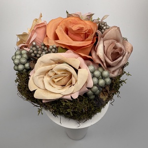 Rózsás - derűs színvilágú, selyemvirágos tartós virágdísz a Mini Csokor kollekcióból (MCs-14) - otthon & életmód - virágdekoráció - virágok - virágcsokor - Meska.hu