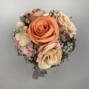 Rózsás - derűs színvilágú, selyemvirágos tartós virágdísz a Mini Csokor kollekcióból (MCs-14) - otthon & életmód - virágdekoráció - virágok - virágcsokor - Meska.hu