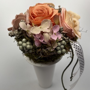 Rózsás - derűs színvilágú, selyemvirágos tartós virágdísz a Mini Csokor kollekcióból (MCs-14) - otthon & életmód - virágdekoráció - virágok - virágcsokor - Meska.hu