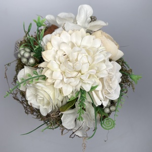 Fehéres-műzöldes, letisztult színvilágú, tartós virágdísz a Mini Csokor kollekcióból (MCs-16) - otthon & életmód - virágdekoráció - virágok - virágcsokor - Meska.hu