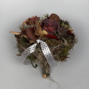 Bordó csodarózsás, meleg színvilágú, tartós virágdísz a Mini Csokor kollekcióból (MCs-17) - otthon & életmód - virágdekoráció - virágok - virágcsokor - Meska.hu