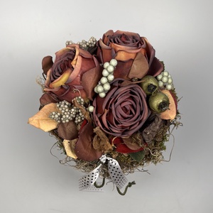 Bordó csodarózsás, meleg színvilágú, tartós virágdísz a Mini Csokor kollekcióból (MCs-17) - otthon & életmód - virágdekoráció - virágok - virágcsokor - Meska.hu