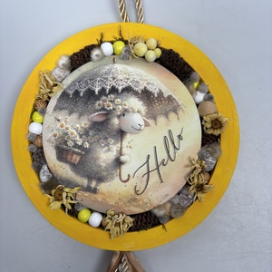 Csipkés napernyős - a Lógótálca Maxi Kollekció tavaszi kopogtató kínálatából gyöngy-szalaguszállyal , Otthon & Életmód, Virágdekoráció, Virágdíszek, Dekor koszorúk, kopogtatók, Virágkötés, MESKA