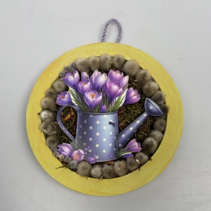 Krókuszözön - tavaszváró tartós falikép a Lógótálca Midi Kollekció tavaszi virágdísz kínálatából , Otthon & Életmód, Virágdekoráció, Virágdíszek, Fali virágdekoráció, Virágkötés, MESKA