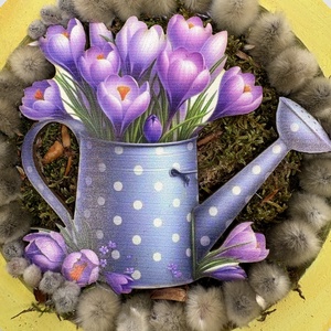 Krókuszözön - tavaszváró tartós falikép a Lógótálca Midi Kollekció tavaszi virágdísz kínálatából  - otthon & életmód - virágdekoráció - virágdíszek - fali virágdekoráció - Meska.hu