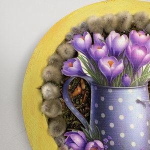 Krókuszözön - tavaszváró tartós falikép a Lógótálca Midi Kollekció tavaszi virágdísz kínálatából  - otthon & életmód - virágdekoráció - virágdíszek - fali virágdekoráció - Meska.hu