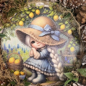 Kócos Panka - Tartós terméskopogtató mohakoszorún - otthon & életmód - dekoráció - ajtó- és ablak dekoráció - ajtódísz & kopogtató - Meska.hu