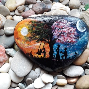 Kézzel festett kő - Meska.hu