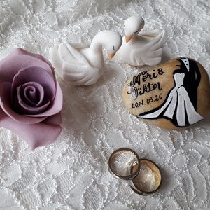 Esküvői kézzel festett kavics - esküvő - dekoráció - tábla & jelzés - Meska.hu