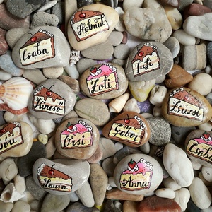 Esküvői kézzel festett kavics - esküvő - dekoráció - tábla & jelzés - Meska.hu