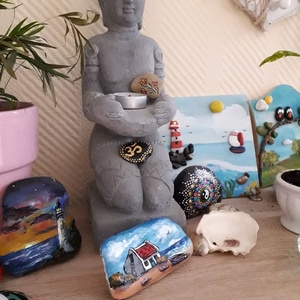 Kézzel festett kavics - tengerparti ház - otthon & életmód - dekoráció - asztal és polc dekoráció - kavics & kő - Meska.hu